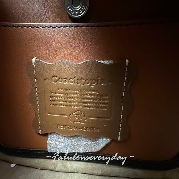 Coach Ergo Bag Wavy Stripe Upcrafted Coachtopia Leather In Brown Black CQ004 - Picture 8 of 8